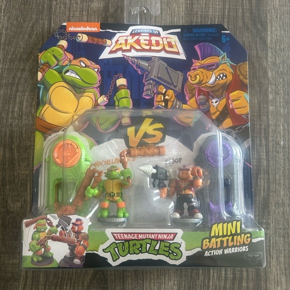 Akedo Teenage Mutant‎ Ninja Turtles Michelangelo vs Bebop Mini Figure Set - Picture 1 of 2